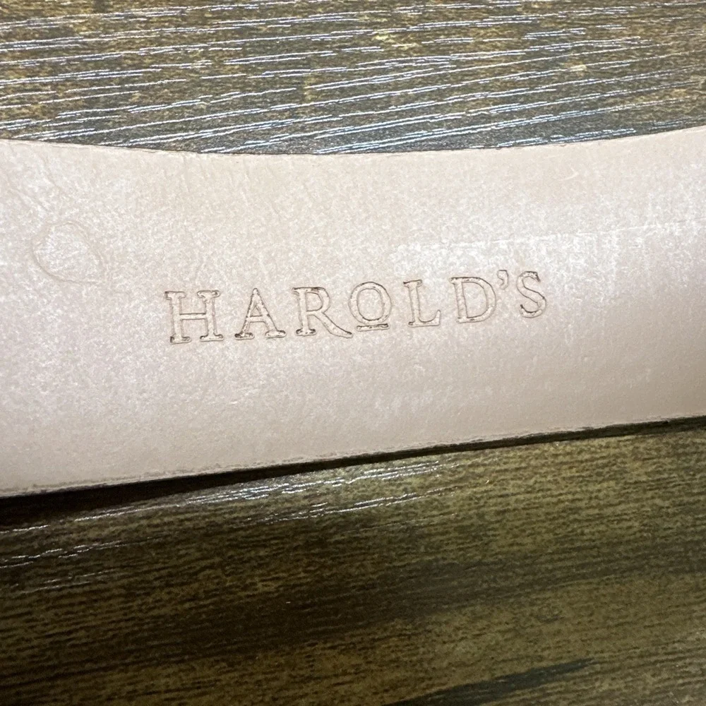 Harold's Leather Belt Brown ‎ MADE IN ITALY Red Rhinestones Medium Boho Western